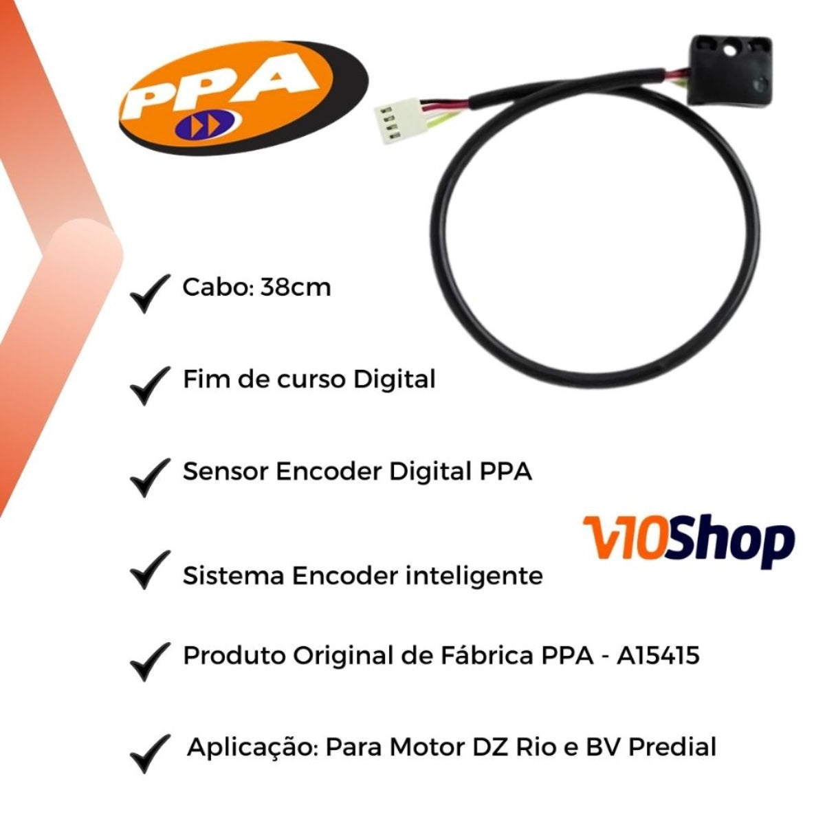 Encoder Universal PPA Rev.02 com Cabo de 38cm Fim de Curso
