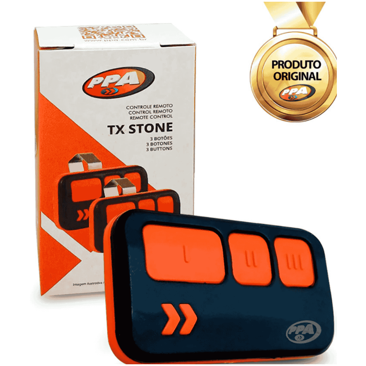 CONTROLE REMOTO STONE 3B (PRETO / LARANJA)