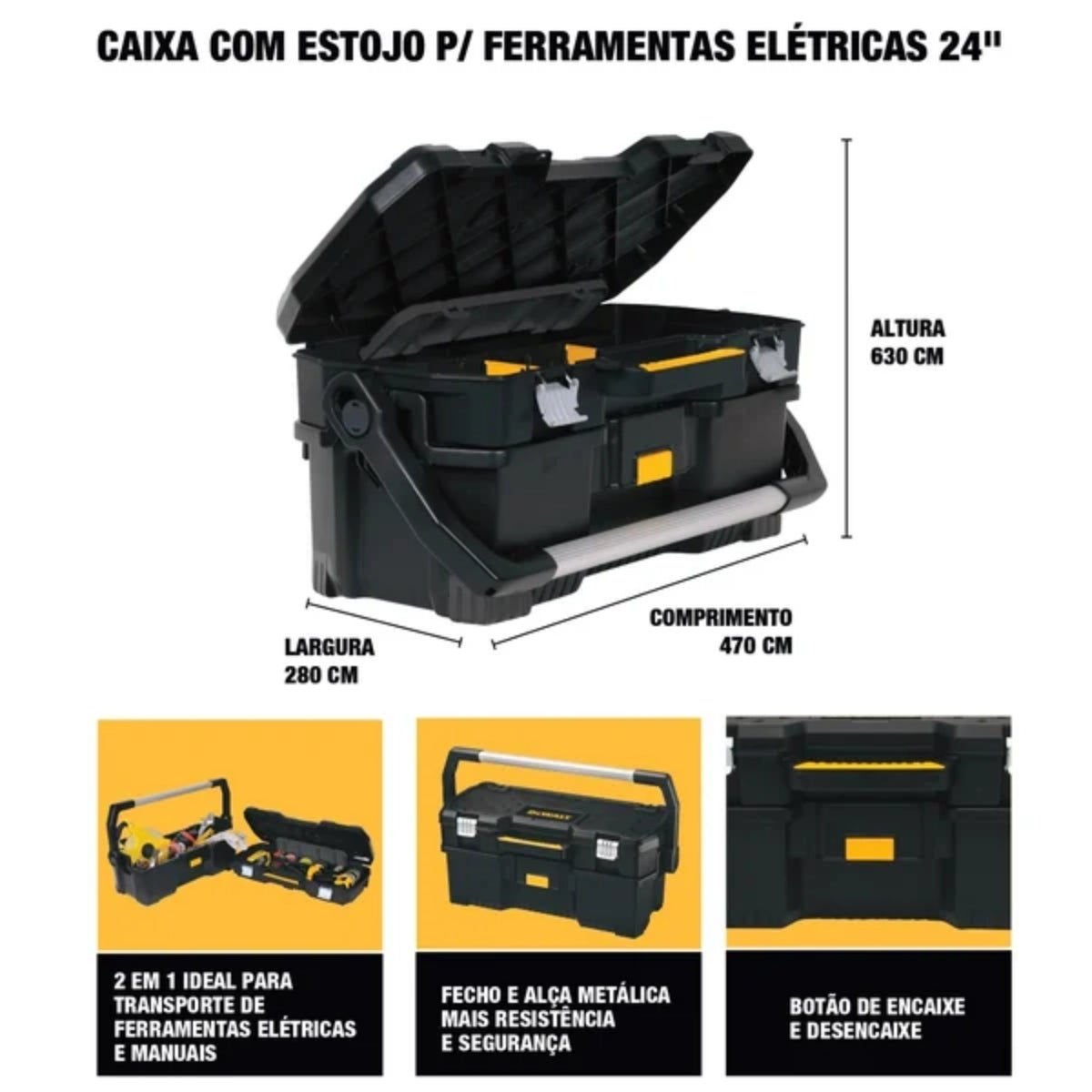 Caixa DeWalt DWST24070 24" c/ Estojo Ferramentas