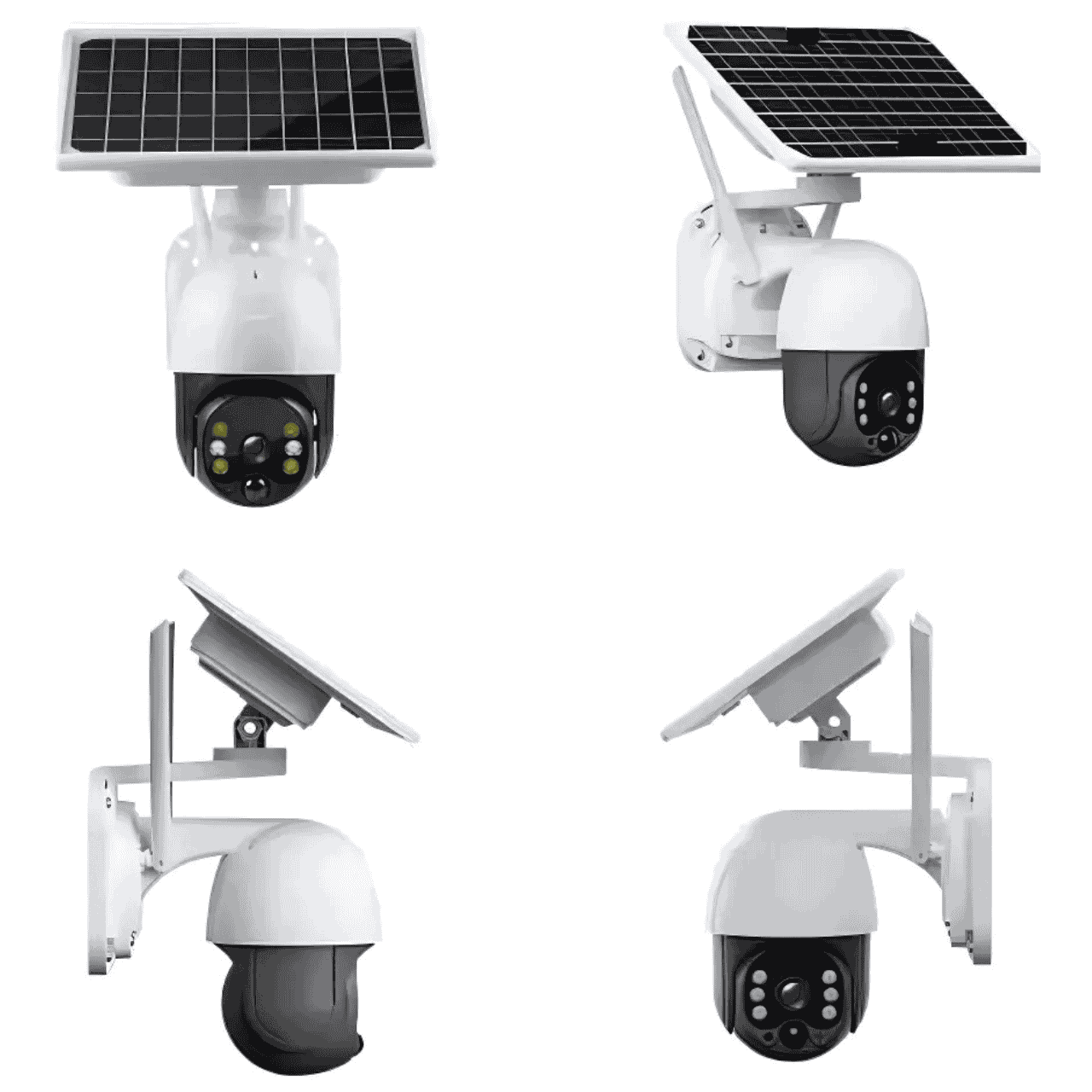 Câmera De Segurança Solar Ip 66 Wi-fi Com Placa Solar Branco