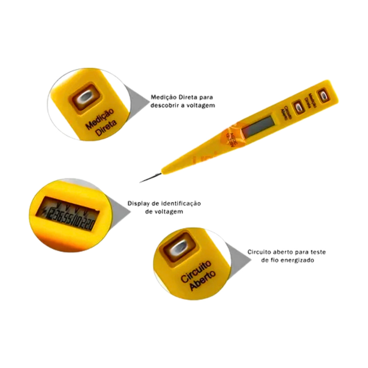 Chave Teste Voltagem Digital 12‑220V Brasfort 8187