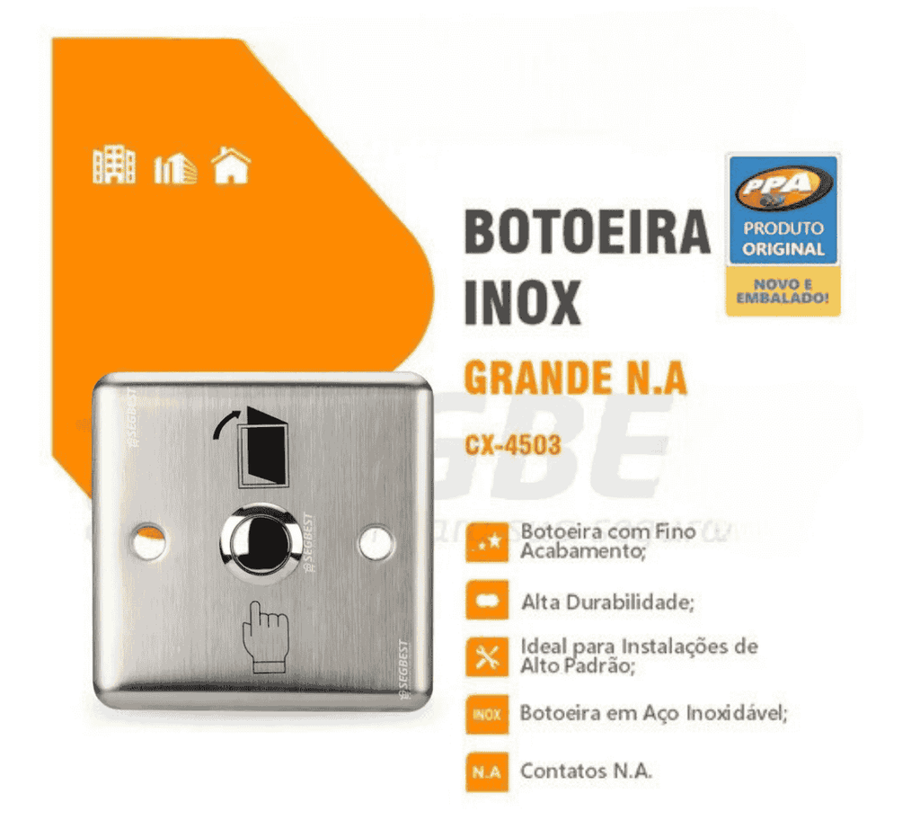 Botoeira Acionador Inox Citrox Ppa Cx-4503 Porta Portão