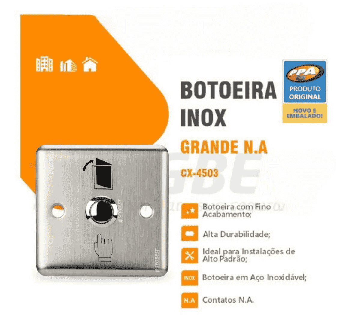 Botoeira Acionador Inox Citrox Ppa Cx-4503 Porta Portão