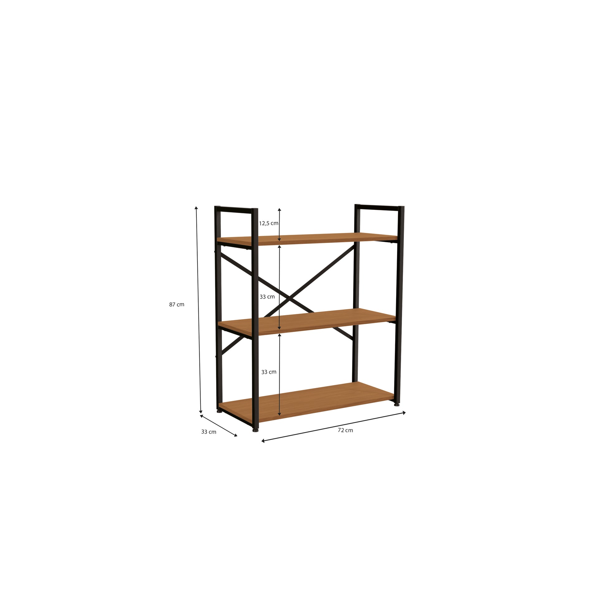 LI007 - CROME INDUSTRIAL ESTANTE BAIXA 3 PRATELEIRAS