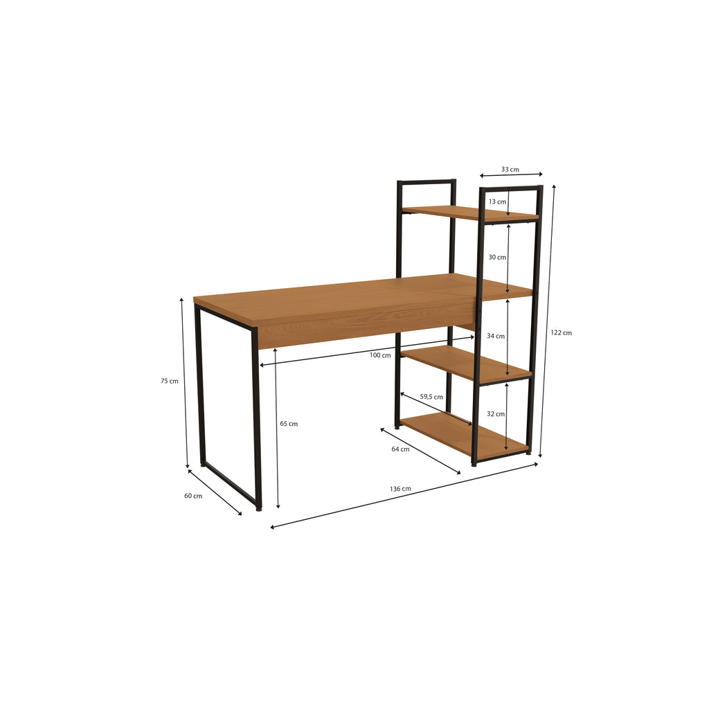 LI010 - CROME INDUSTRIAL MESA COM 3 PRATELEIRAS