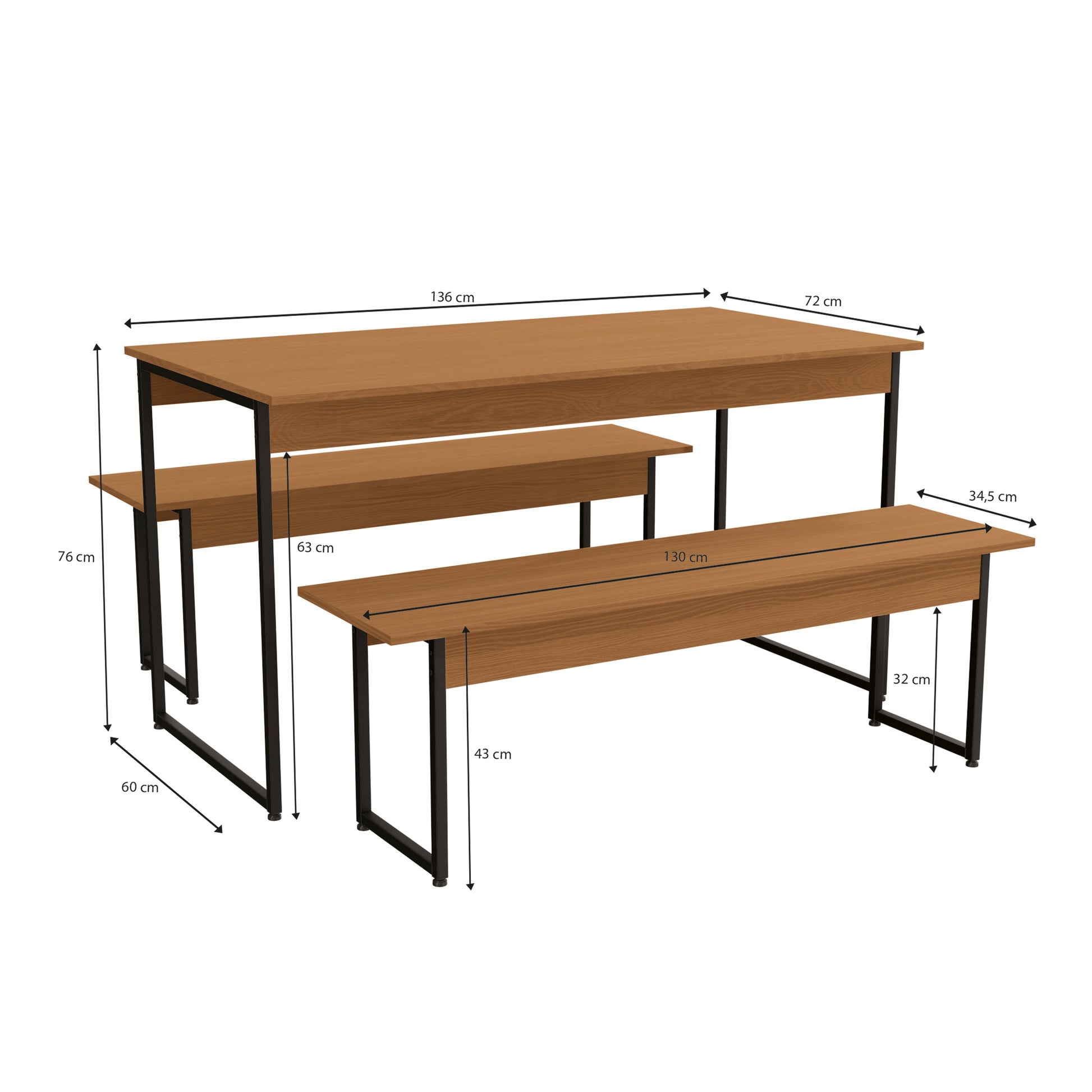 LI013 - CROME INDUSTRIAL MESA COM 2 BANCOS