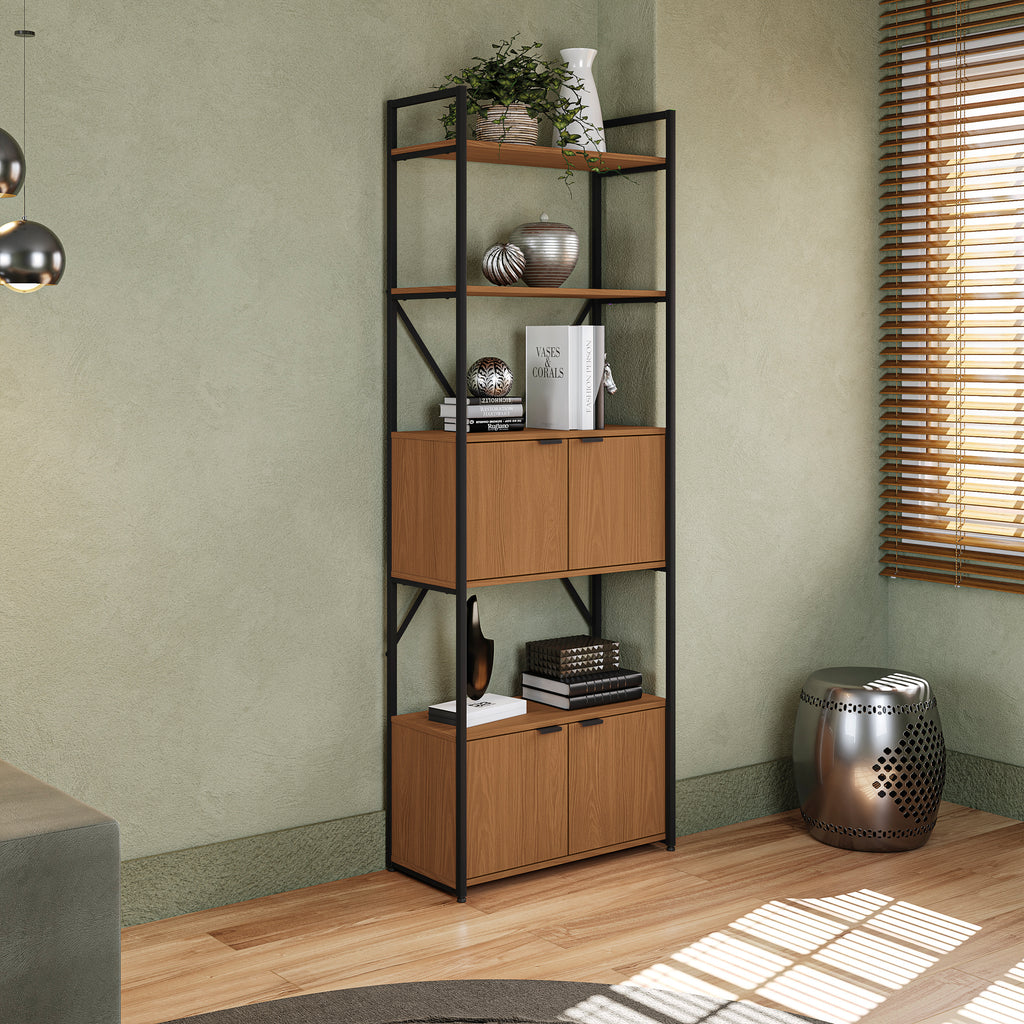 LI018 - CROME INDUSTRIAL ESTANTE ALTA COM PORTA