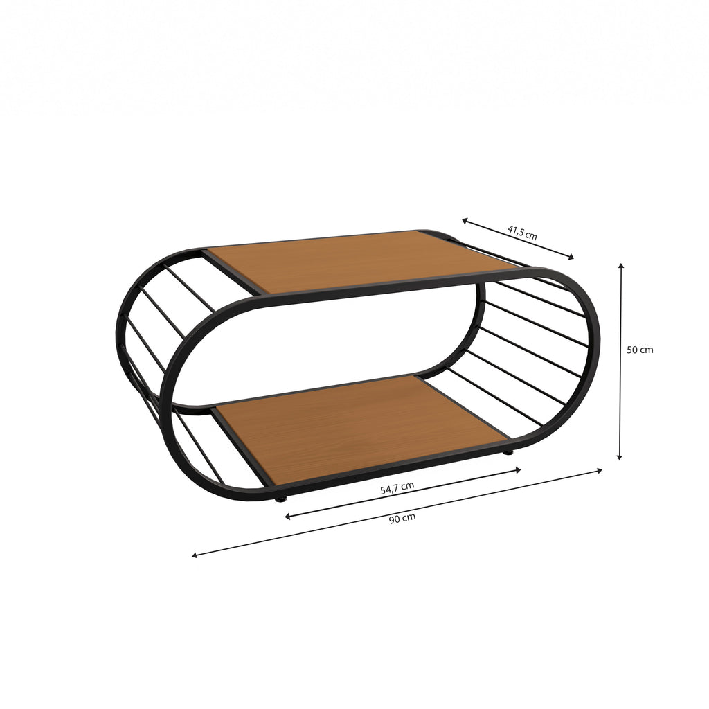 LI039 - CROME INDUSTRIAL MESA DE CENTRO CANELA / BRILHO