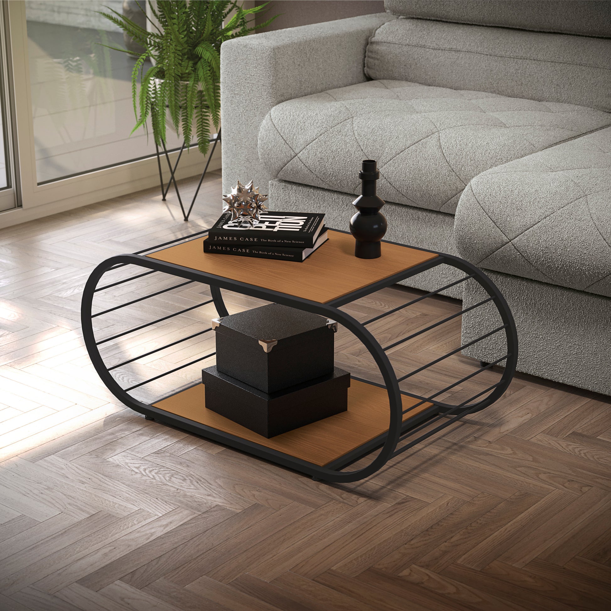 LI039 - CROME INDUSTRIAL MESA DE CENTRO CANELA / BRILHO