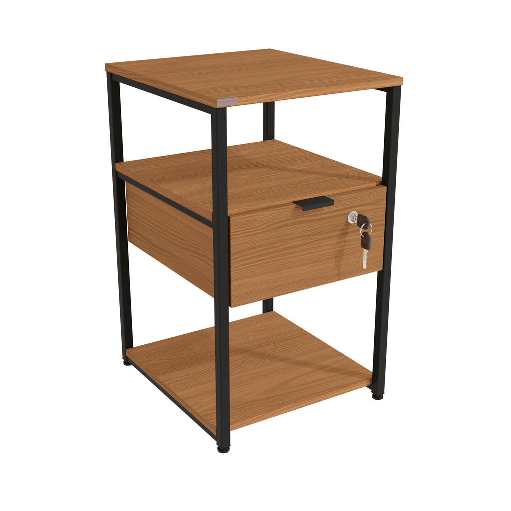 LI046 - CROME INDUSTRIAL MODULO AUXILIAR 1 GAVETA CANELA/BRANCO BRILHO