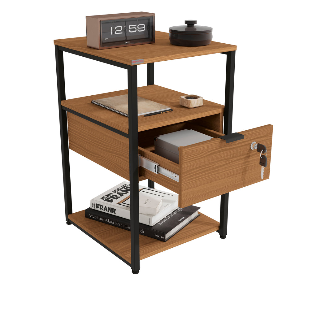 LI046 - CROME INDUSTRIAL MODULO AUXILIAR 1 GAVETA CANELA/BRANCO BRILHO