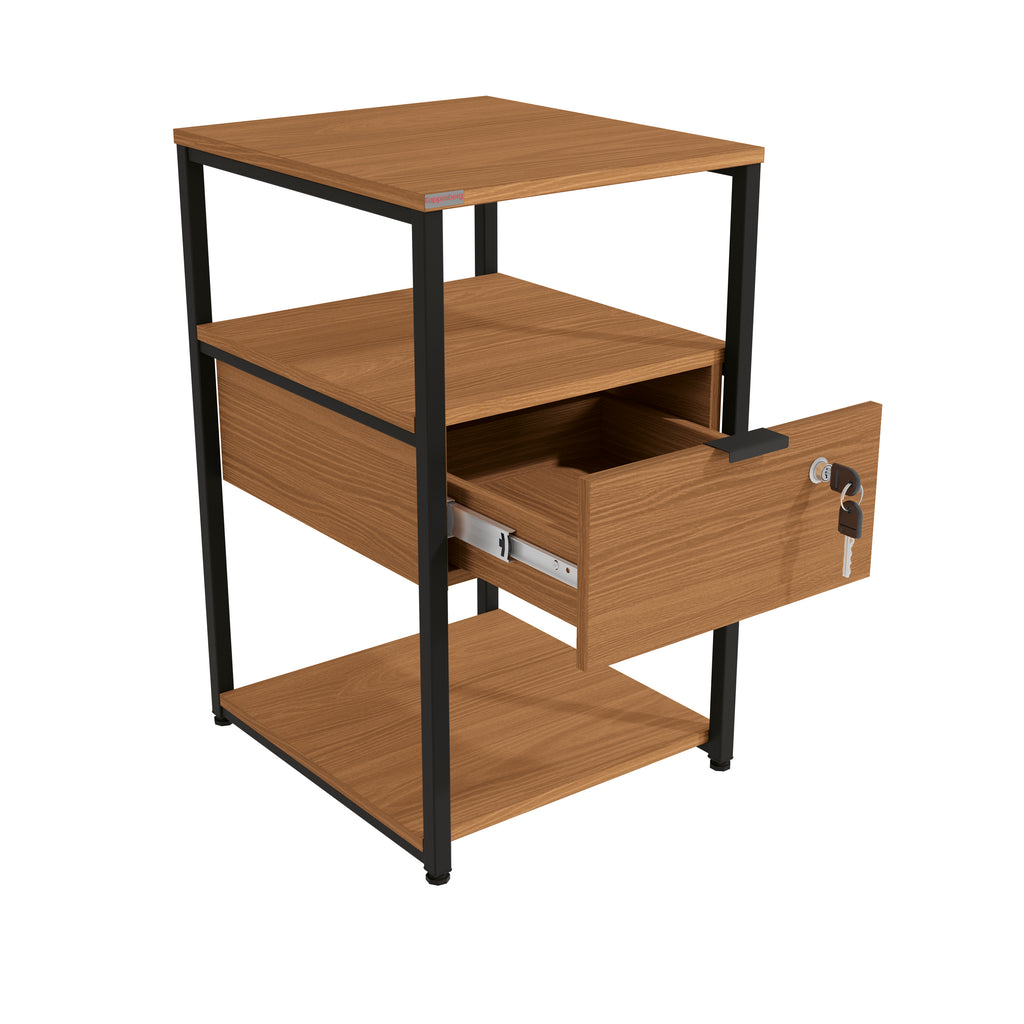 LI046 - CROME INDUSTRIAL MODULO AUXILIAR 1 GAVETA CANELA/BRANCO BRILHO