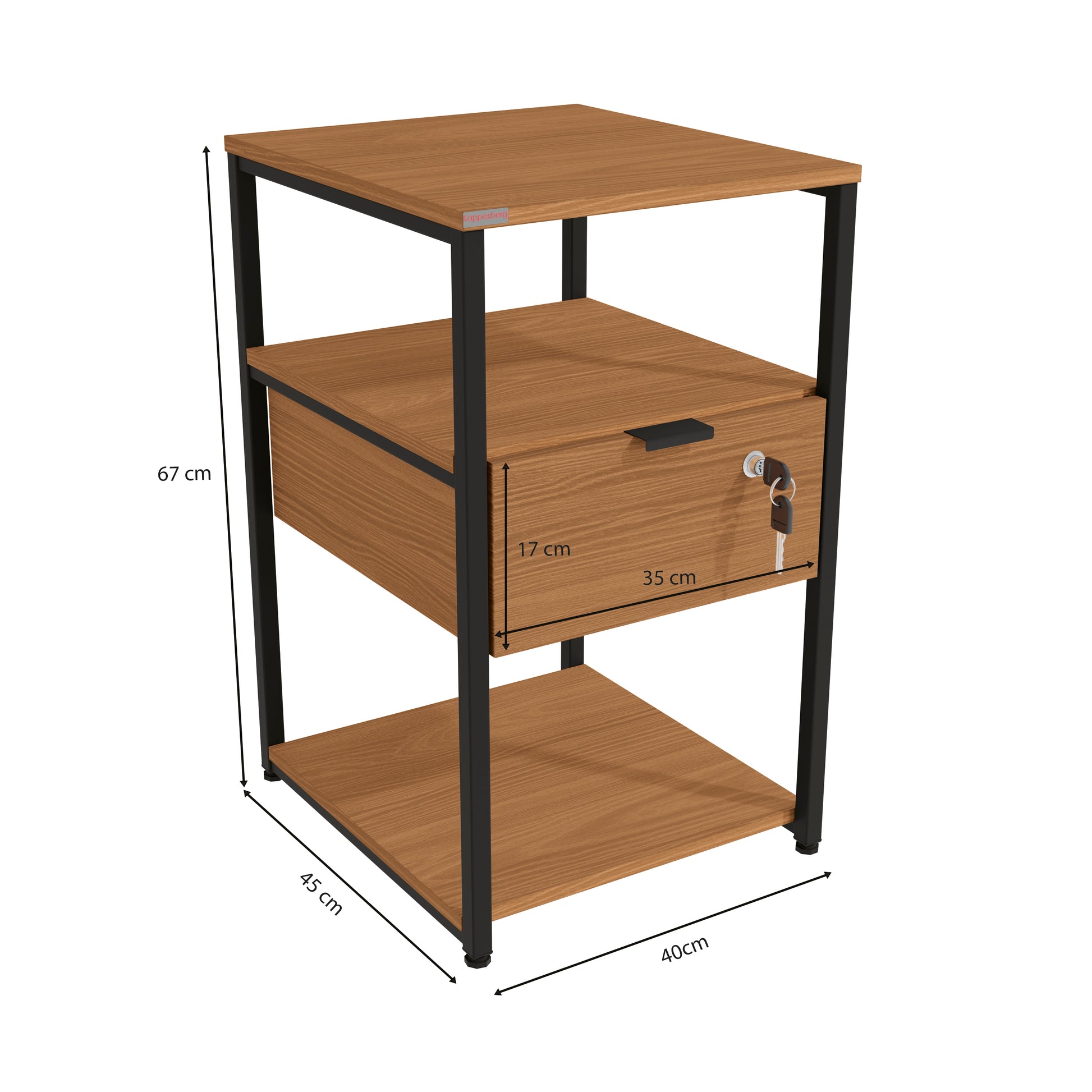 LI046 - CROME INDUSTRIAL MODULO AUXILIAR 1 GAVETA CANELA/BRANCO BRILHO