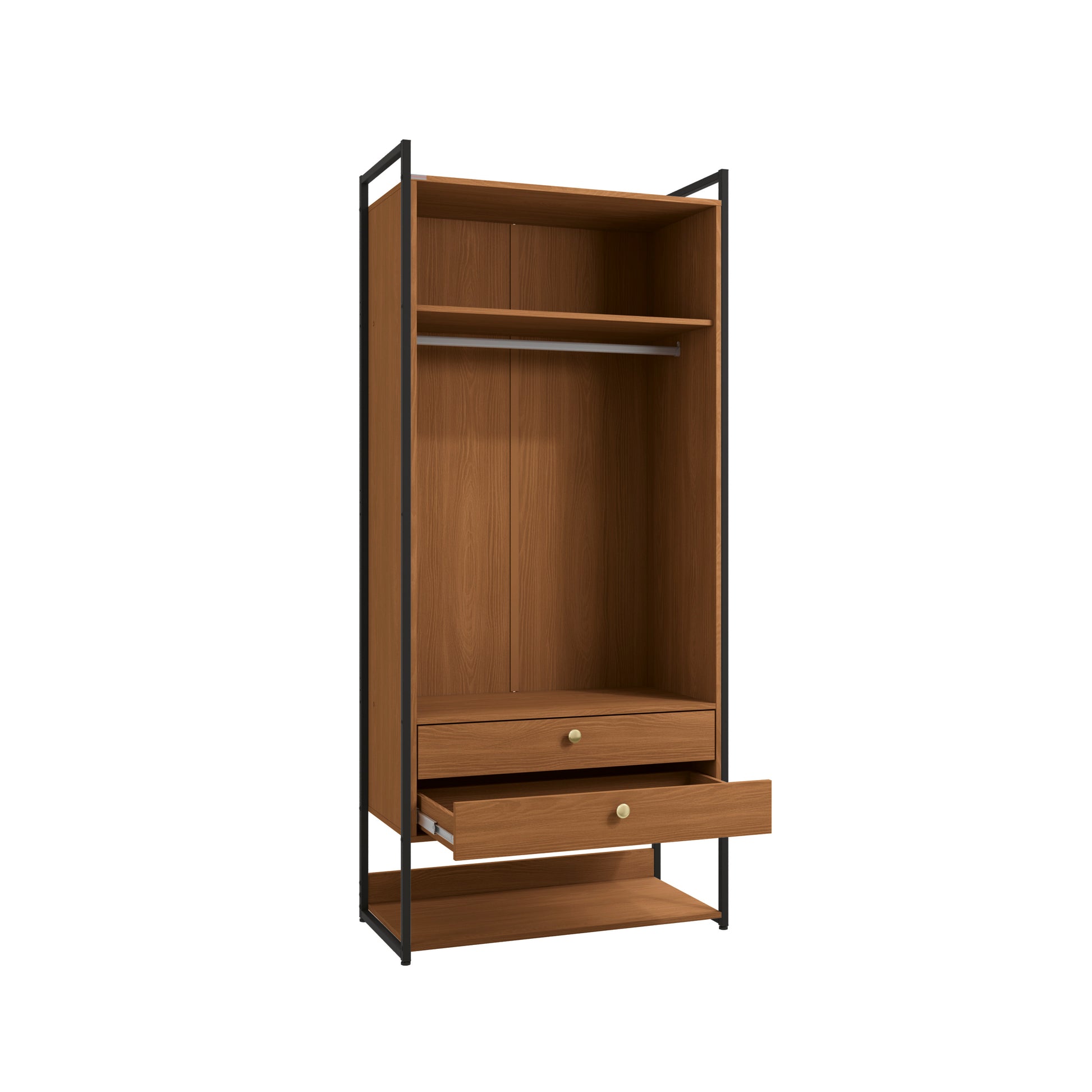 LI048 - CROME INDUSTRIAL ARMARIO ALTO 2 GAV 2 PORTAS E CABIDEIRO CANELA/BR