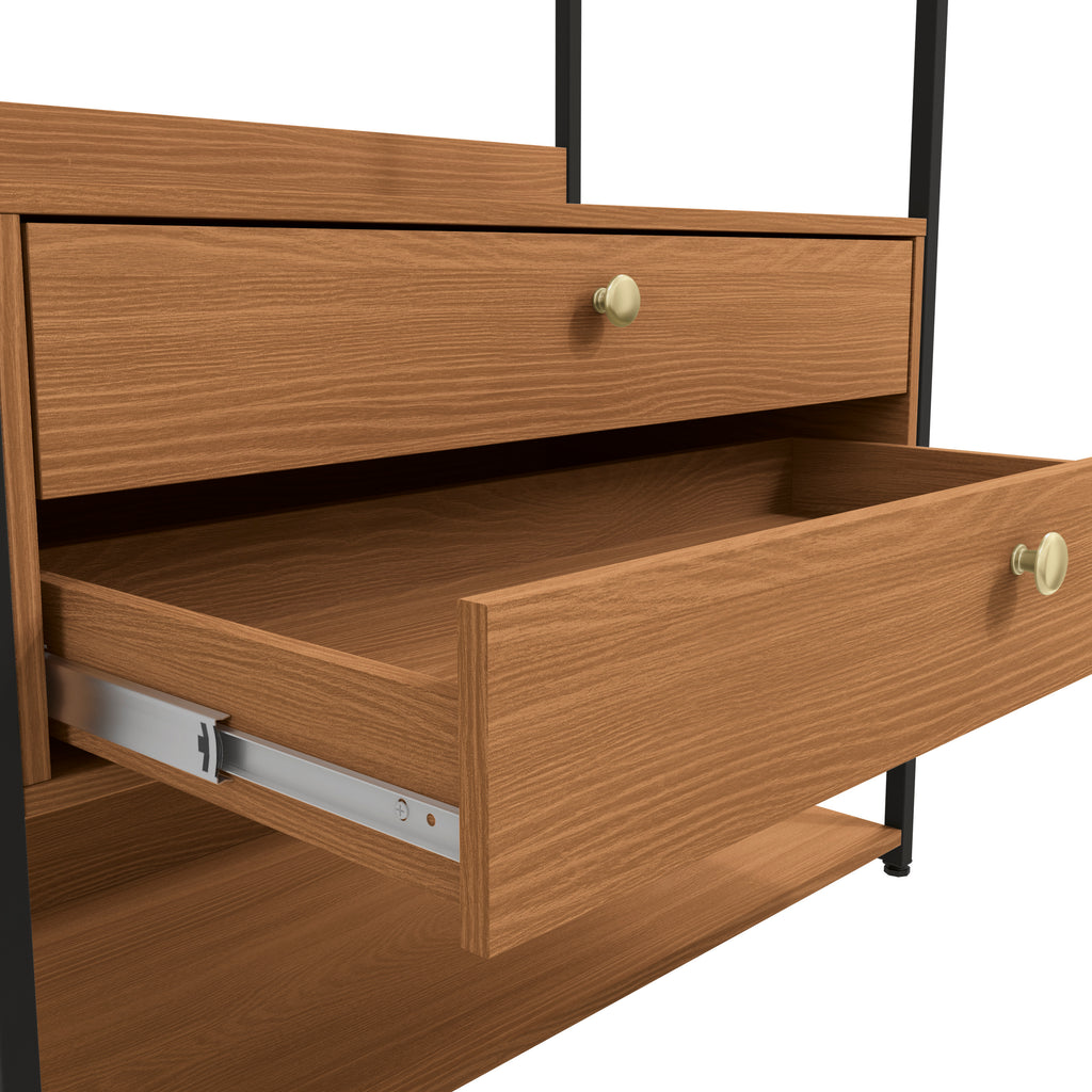 LI049 - CROME INDUSTRIAL ARMARIO/ESTANTE MAIOR 2 GAV E 3 PRATELEILAS CANELA