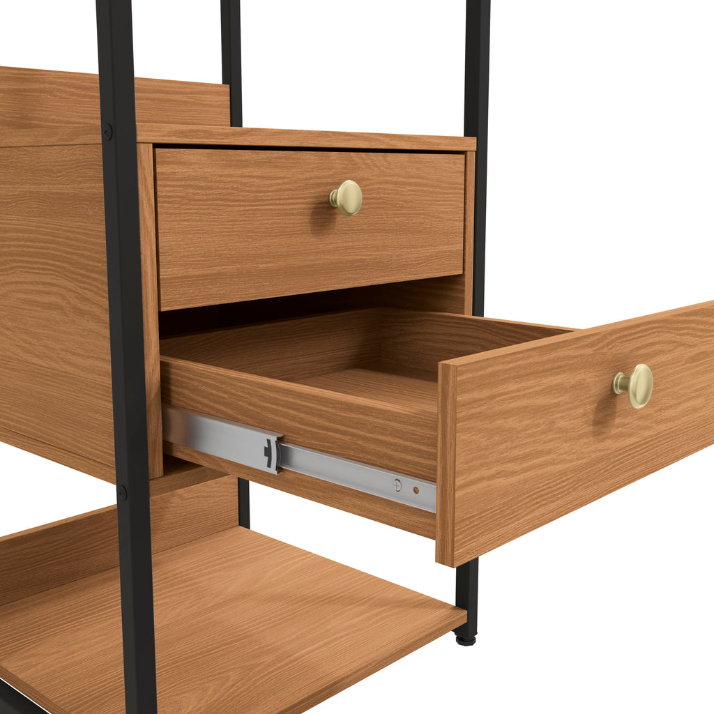 LI050 - CROME INDUSTRIAL ARMARIO/ ESTANTE MENOR 2 GAV E 3 PRAT CANELA/BRANC