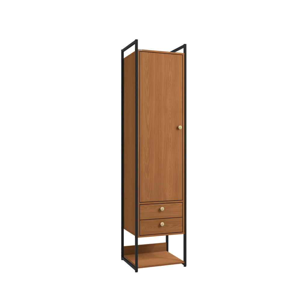 LI051 - CROME INDUSTRIAL ARMARIO ALTO 2 GAV 1 PORTA C/ CABIDEIRO CANELA/BRA