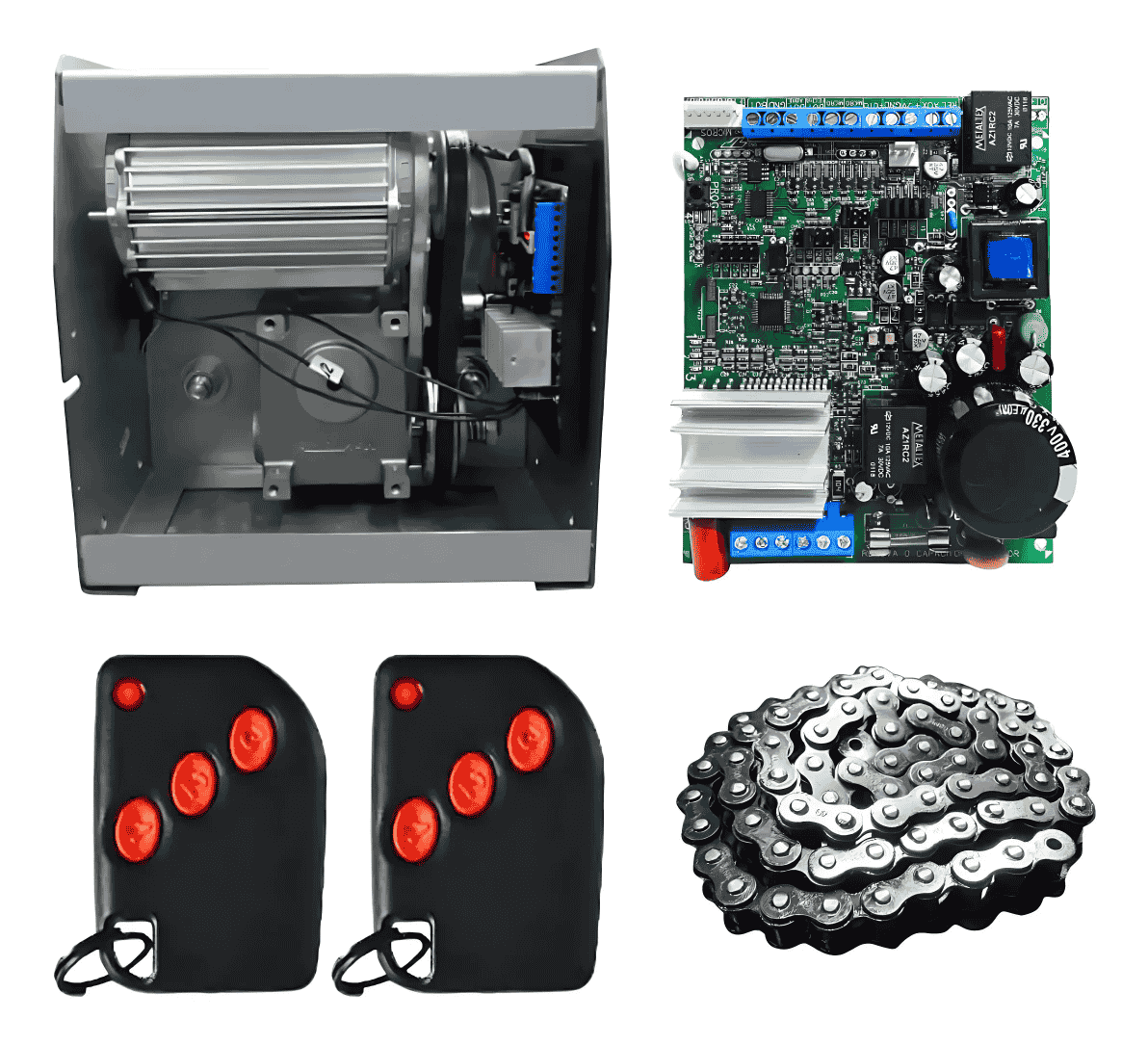 Kit Motor Portão 800kg Speed 5mts Corrente + 2 Controle Rtht Cinza 433 Corrente